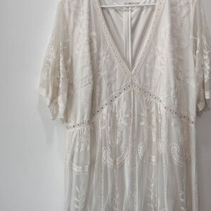 Bridal maxi lace dress